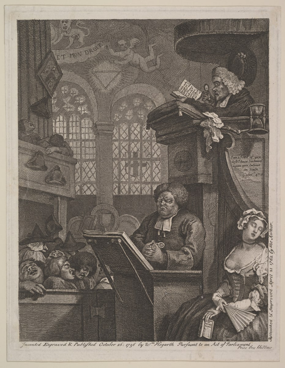The Sleeping Congregation by William Hogarth 