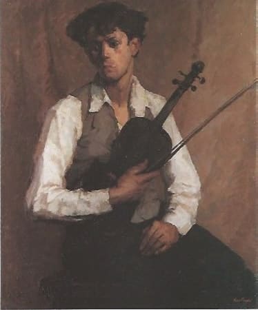 Young Man with Violin by Tunis Ponsen 