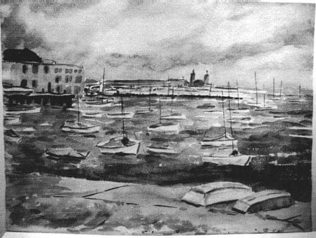 Moored Sailboats by Tunis Ponsen, Image 1.