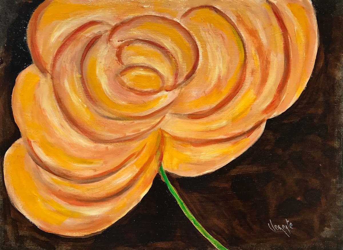 Orange Spiral Flower by Clemente Mimun, Image 1.