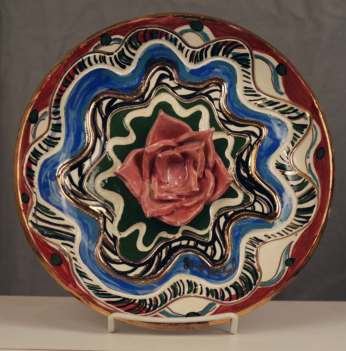 (pink flower on green center) by Janet Hoelzel, Image 1.