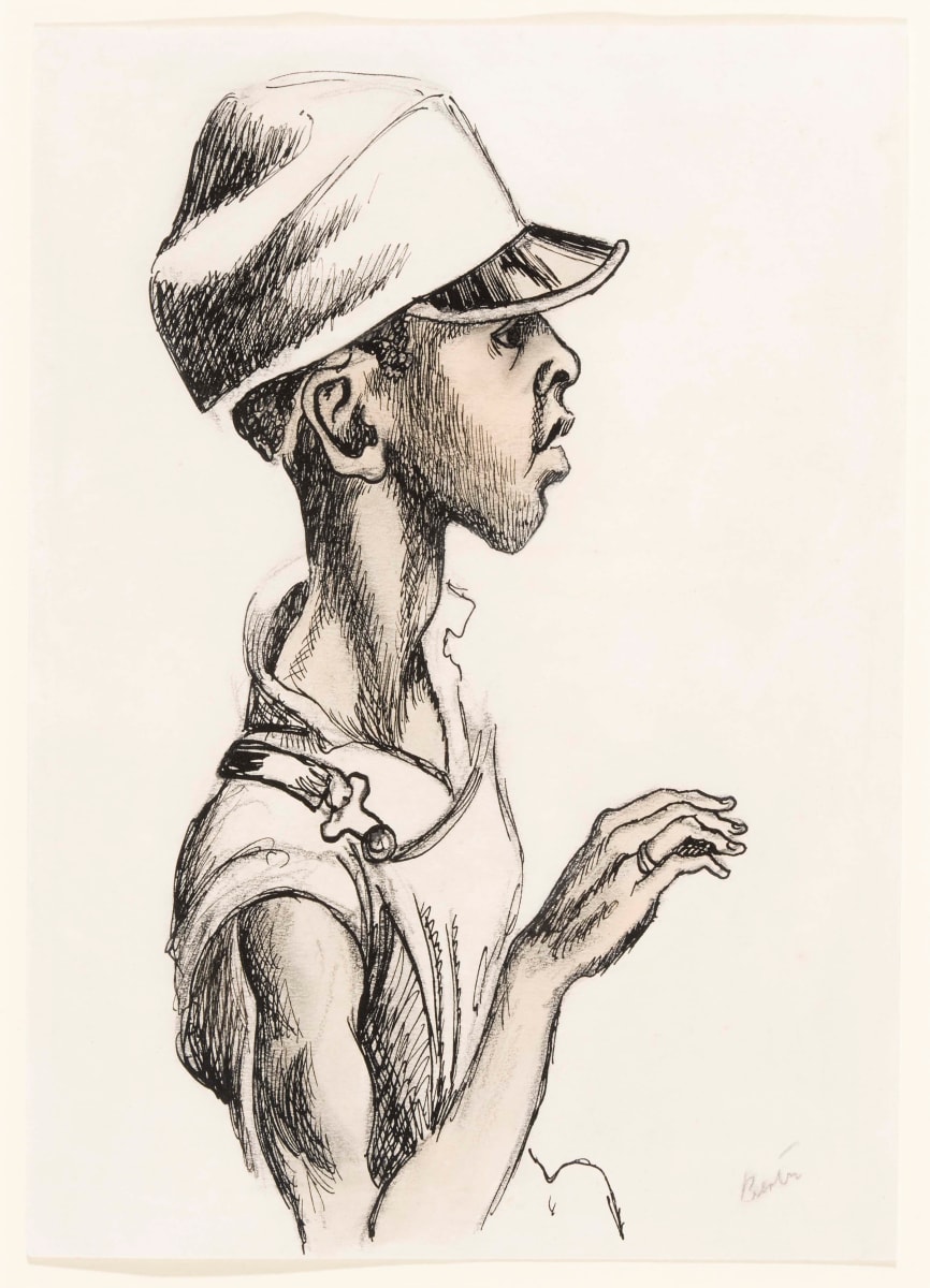 Young Boy with Hat by Thomas Hart Benton 