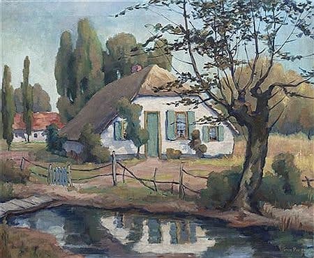 Cottage by Creek by Tunis Ponsen 