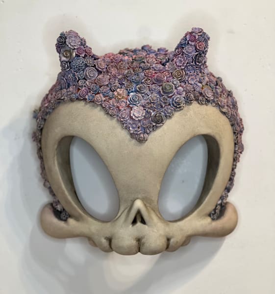 Lavender Flora Skull Mask by Kathie Olivas, Image 2.