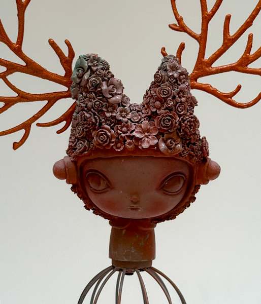 2 Faced Pink Flora Jackelope by Kathie Olivas, Image 3.