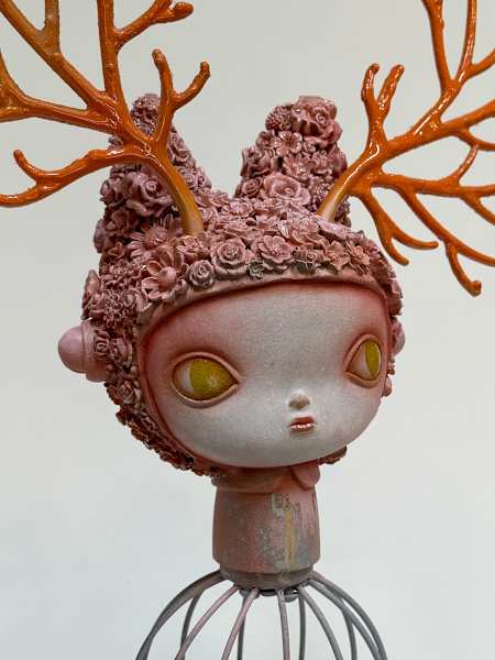 2 Faced Pink Flora Jackelope by Kathie Olivas, Image 4.