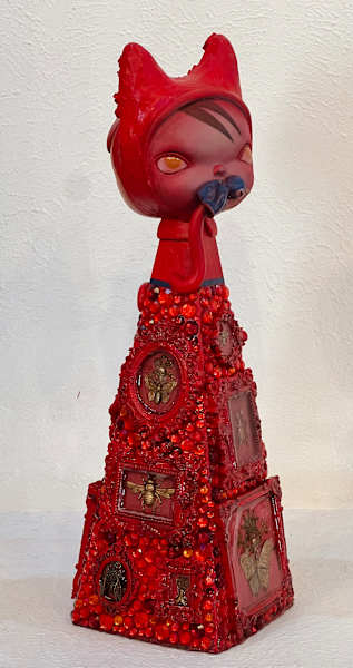 2 Faced Red Encrusted Ashley by Kathie Olivas, Image 5.