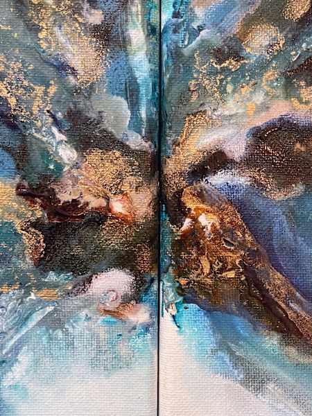 Blue Flow- Diptych by Kerrie Neumann 