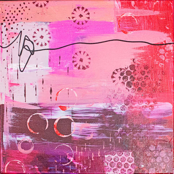 Pink Out 1 and 2- diptych by Kerrie Neumann Art 