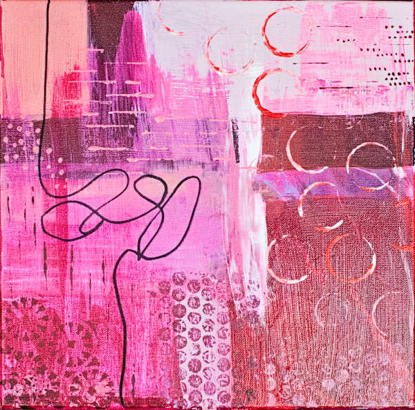 Pink Out 1 and 2- diptych by Kerrie Neumann Art 