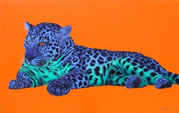 LEOPARD ON ORANGE, 2006 by HELMUT KOLLER | Artwork Archive AW2001