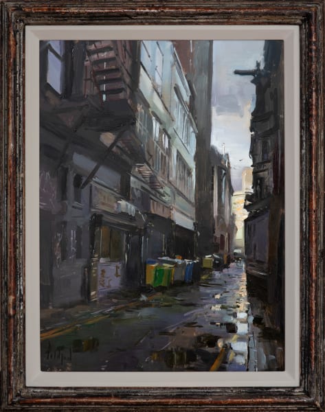 Wheelie Bins and Iron Fire Escapes on Back Piccadilly by Rob Pointon  Image: Silver Grunge Frame