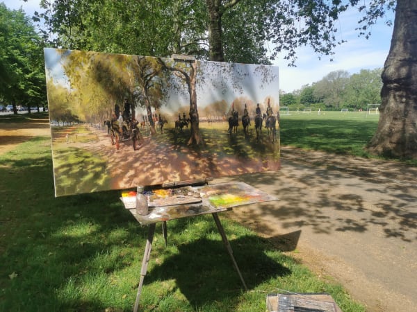 Major General's Inspection at Hyde Park 2021 by Rob Pointon  Image: Building up the background in between parades