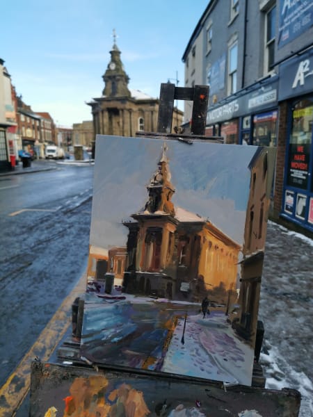 Burslem Town Hall with Snow by Rob Pointon 
