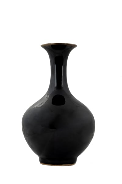 Chinese Republic Porcelain Vases - IX Black with Slender Neck 