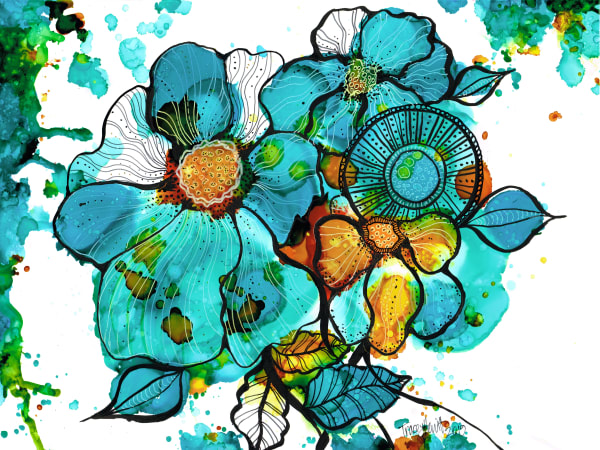 ☆NICK&NICOLE☆ FLOWER COLORING HALF TEEBLUE Nicole's Free Coloring Pages