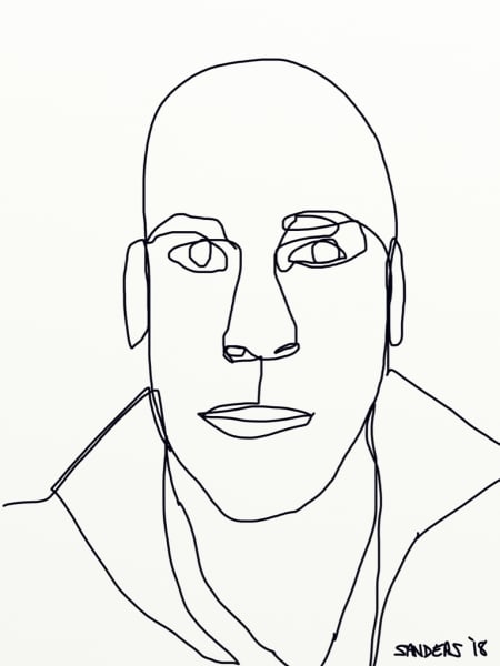 Self Portrait Line Drawing #1 by Eric Sanders | Artwork Archive