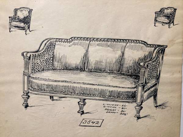 1920's sofa - 3542 from the collection of TIMELINES ANTIQUES