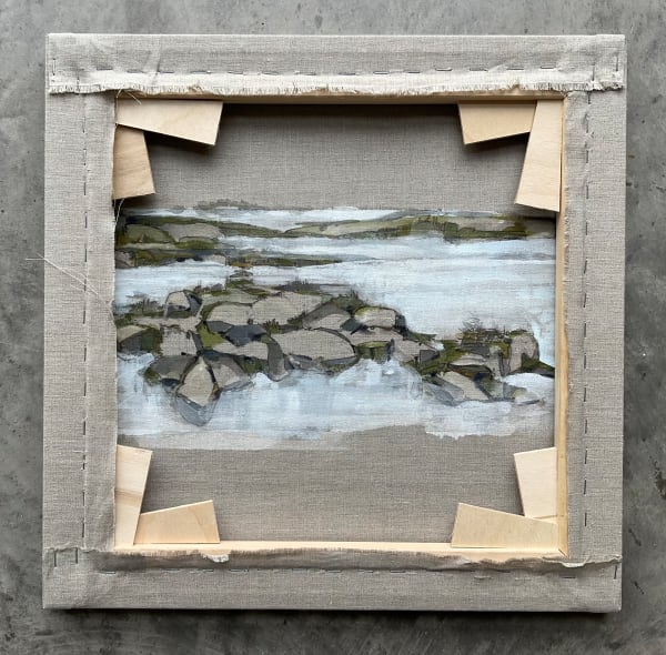 Pond, No.14  'VERSO' by BarbaraHouston ArtStudio  Image: Back of painting, keyed stretcher frame visible.