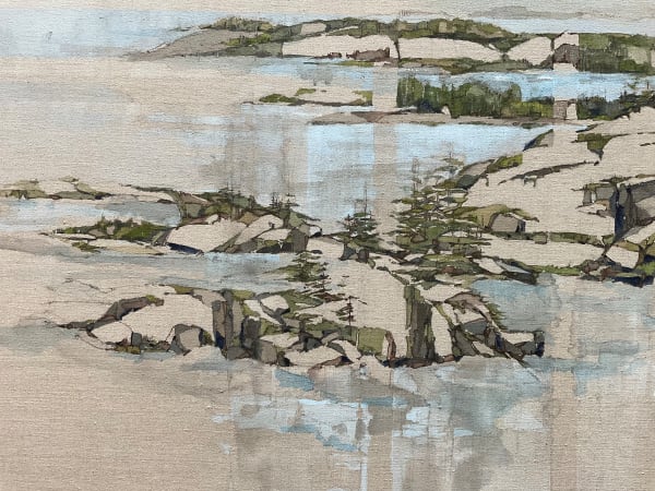 Ponds, Bonavista Peninsula by BarbaraHouston ArtStudio  Image: Detail, right of centre, acrylic on linen