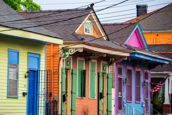 Colorful Row Houses - New Orleans by Jenny Nordstrom | Artwork Archive