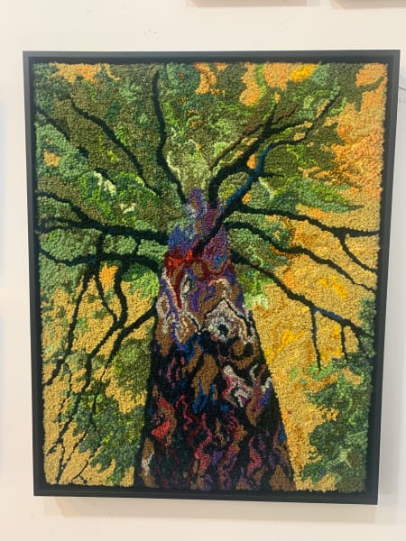 Tree Speak by Holly Friesen  Image: This piece is framed in a black wood frame.