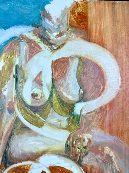 FIGURE STUDY WITH SNAKES II by Isabelle Klauder 