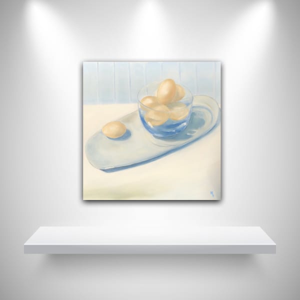 Eggs in Blue Bowl - by Meredith Howse Art 