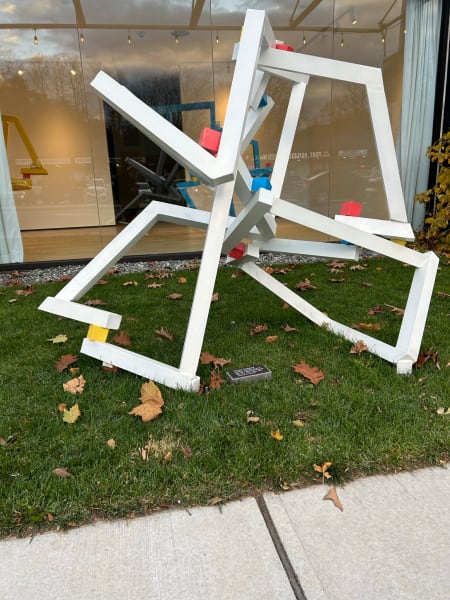 Froebel's Gifts: Mondrian's Playground   or Mondrian's PG by Vivien  Abrams Collens  Image: in front of  Valley Rock Inn's 66 Orange Gallery, Sloatsburgh, NY