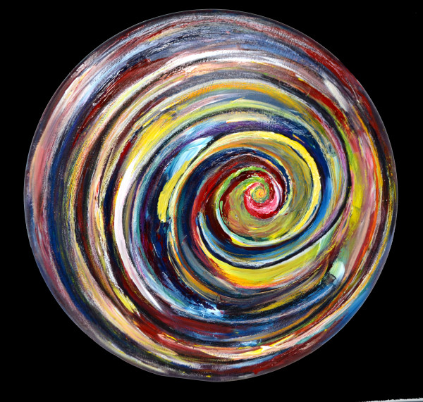 Whorled - Mixed Media on Shaped Hardboard