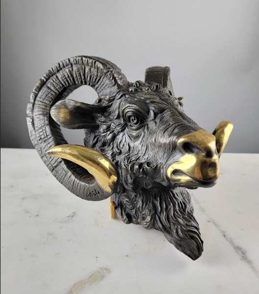 Bronze Ram Head from the collection of fleurdetroit | Artwork Archive