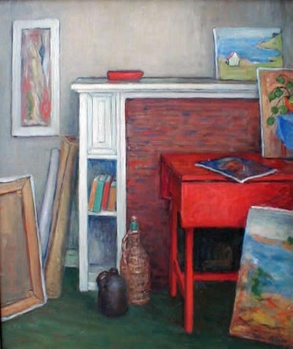 Studio Scene with Jug, Books and Paintings by Tunis Ponsen