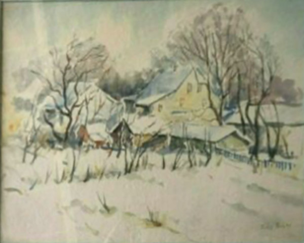 Winter Farm Scene by Tunis Ponsen