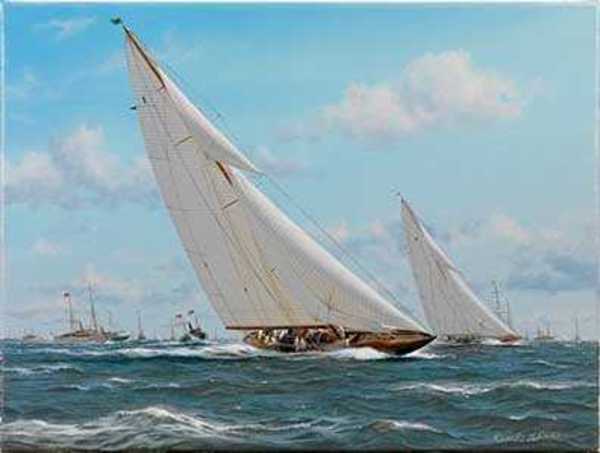 Shamrock V and Enterprise America's Cup 1930 by Richard M. Firth