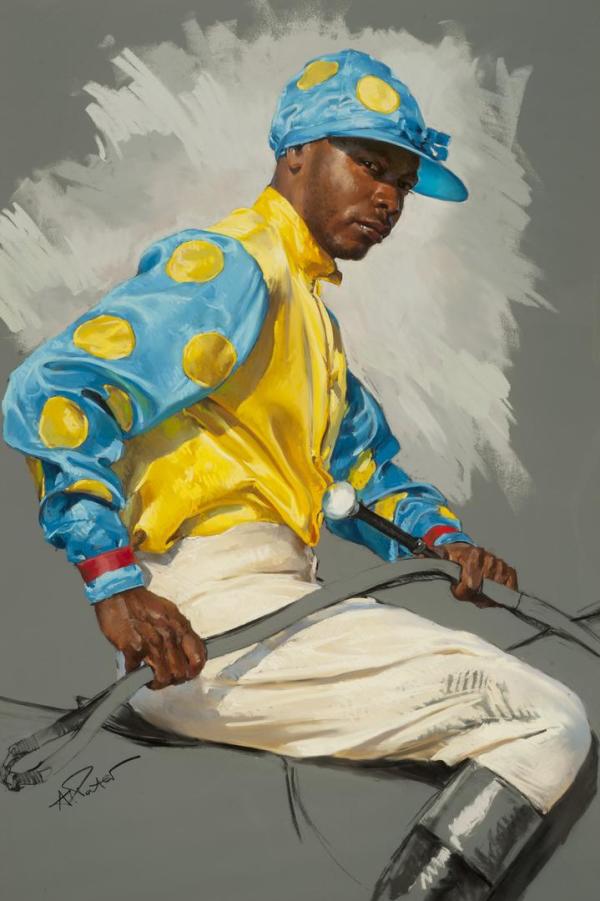 Turn of the Century Jockey in 19th Century Silks by Andre Pater