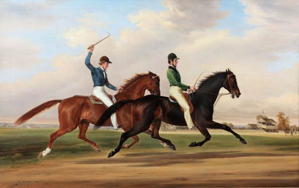 The Race Between Mac & Zachary Taylor at Huntington Park Course, Philadelphia, July 18, 1849 by Henri DeLattre