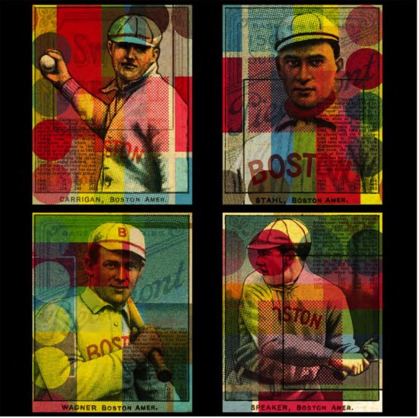 Baseball Cards: Bill Carrigan, Heinie Wagner, Jake Stahl, Tris Speaker by Joanne Kaliontzis