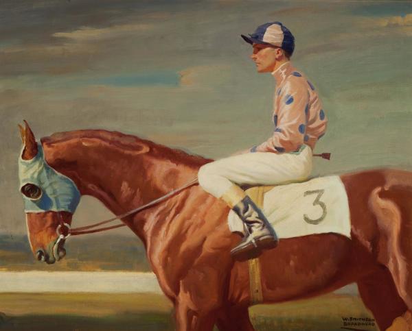 A Racehorse with Jockey Up by William Smithson Broadhead