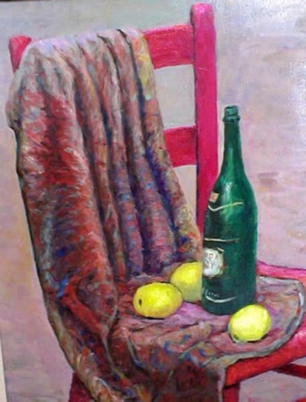 Ginger Ale and Lemons on Red Chair by Tunis Ponsen