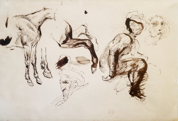 Study of Figures and Horses by Eugène Delacroix