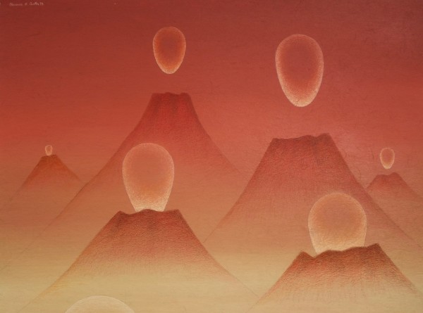 Pink Volcanoes by Clarence Holbrook Carter