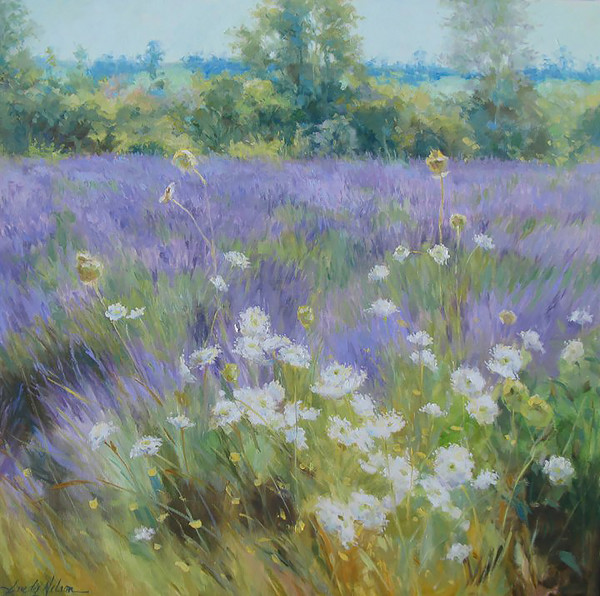 Lavendar and Queen Anne's Lace by Sandy Nelson