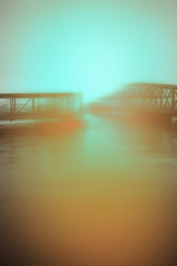 Bridge with Cadmium Orange and Phthalo Green, 8:32am by Jeffrey Heyne