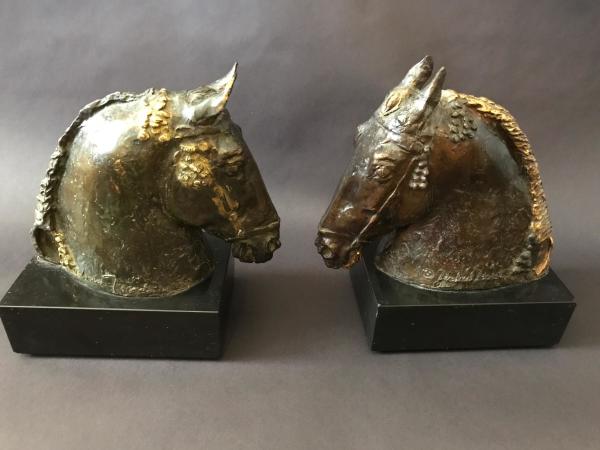 Horse Heads (a pair) by Herbert Chevalier Haseltine
