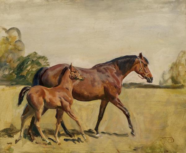 Broodmare & Foal by Sir Alfred J. Munnings