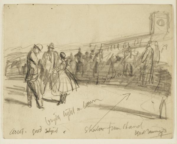 Royal Enclosure, Ascot, Showing Her Majesty the Queen by Sir Alfred J. Munnings