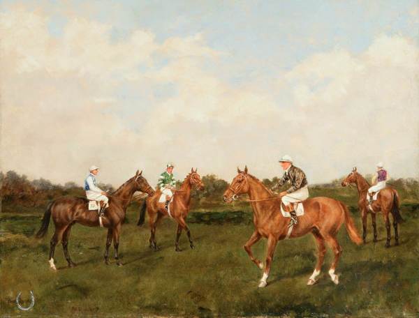 The Lucky Four - Hyperion, King Salmon, Statesman, and Scarlet Tiger by Henry Frederick Lucas-Lucas