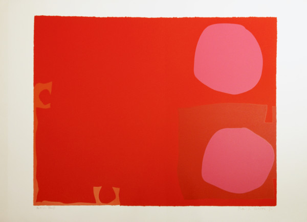 Two Pink Discs in Dark Reds by Patrick Heron