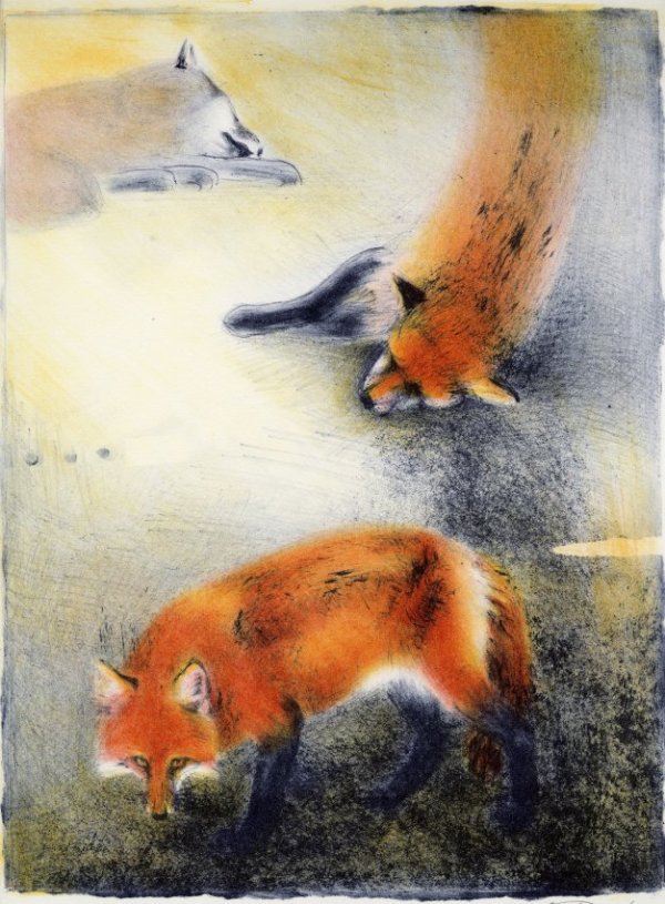Clever Hunter, Two Foxes by Gay Rogers