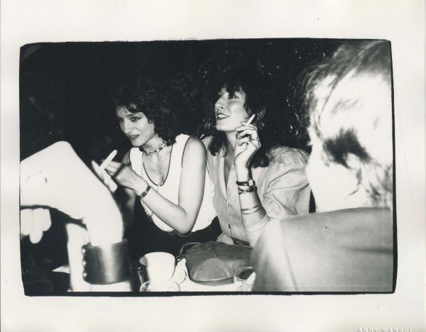 Joan Juliet Buck (?) and Angelica Huston by Andy Warhol